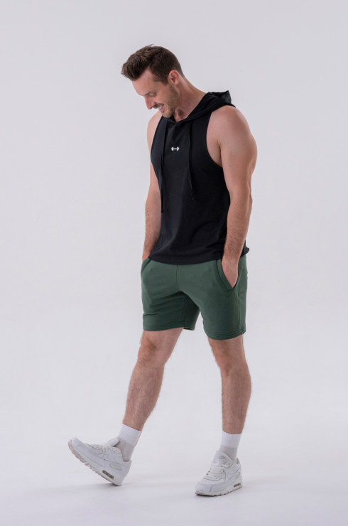 Nebbia Fitness Tank top with a hoodie 323 black