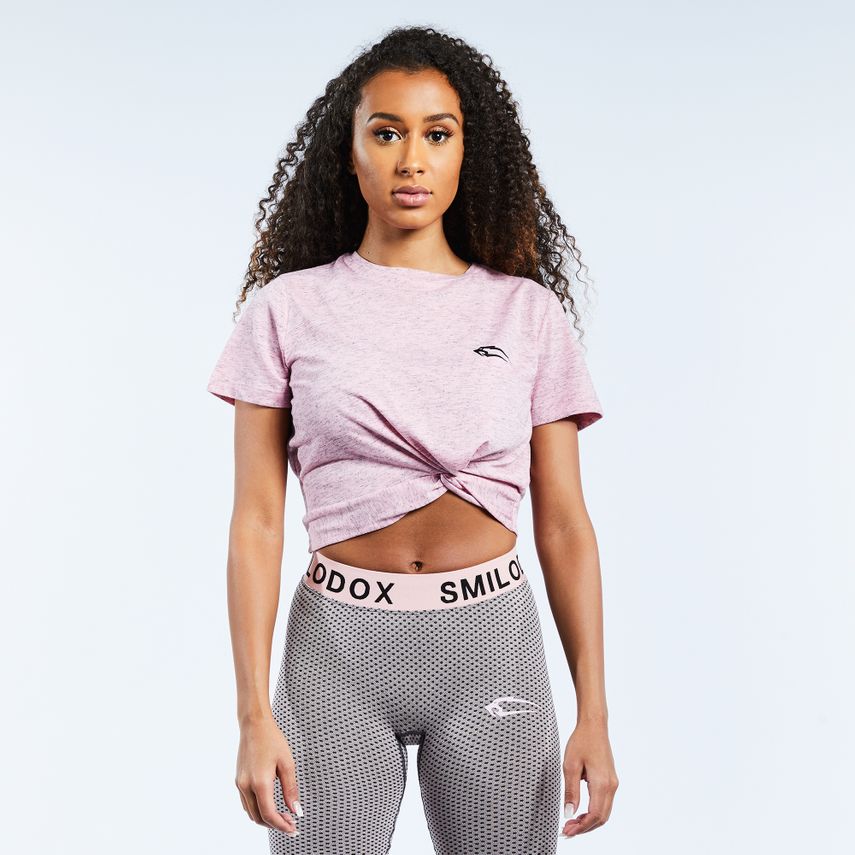 Smilodox Cropped T-Shirt Sassy Pink