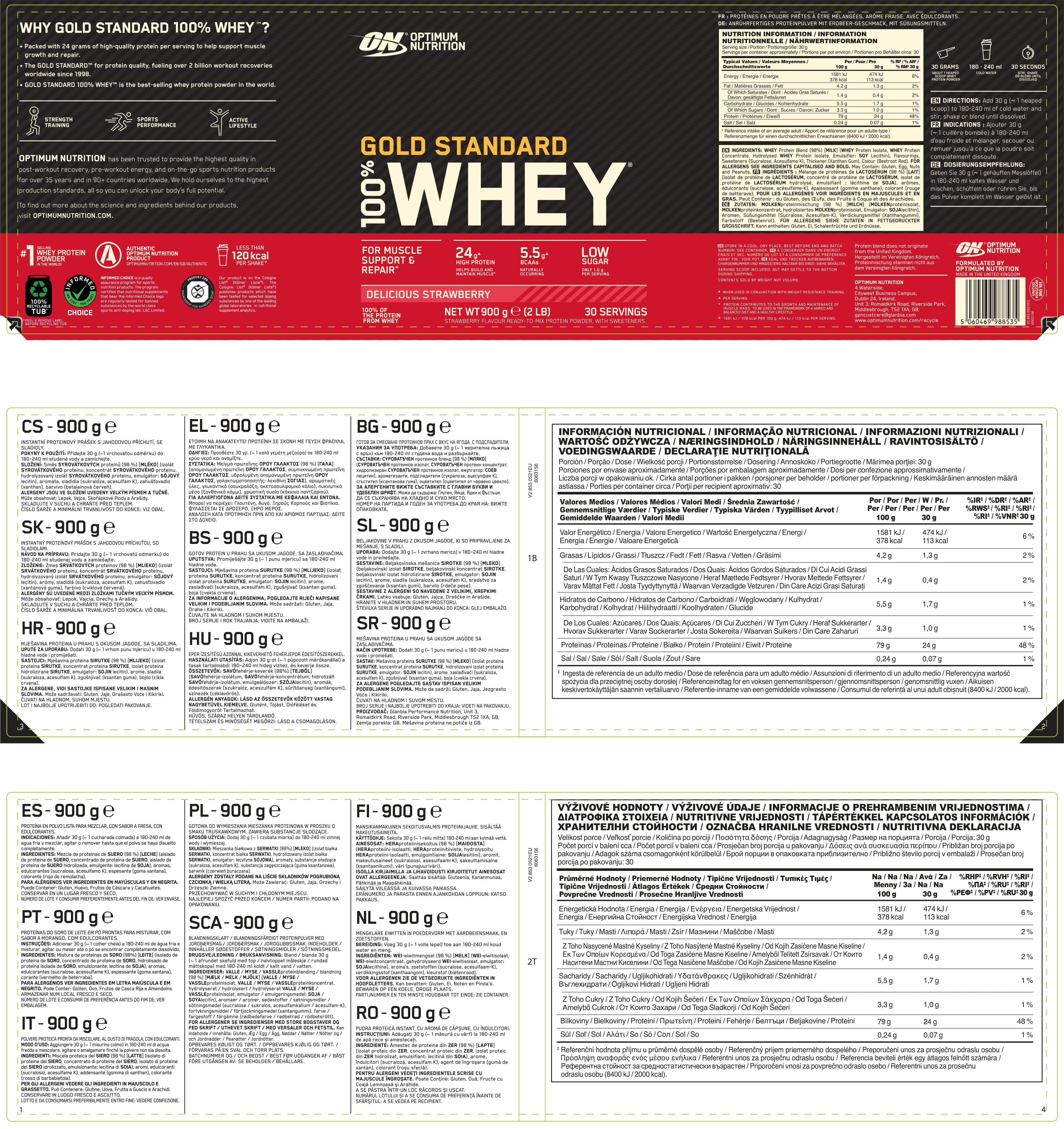 Optimum Nutrition 100% Whey Gold Standard (450g Beutel)