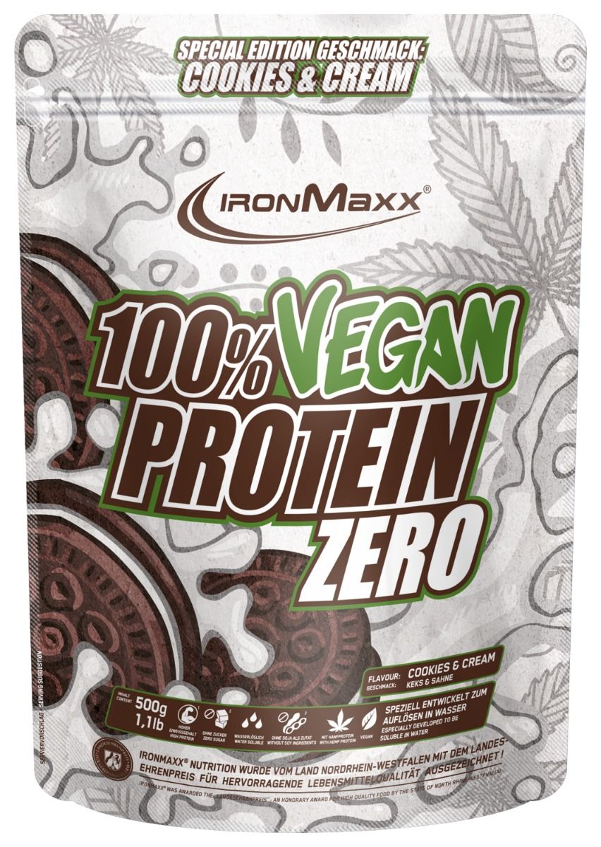 IronMaxx 100% Vegan Protein Zero (500g Beutel)