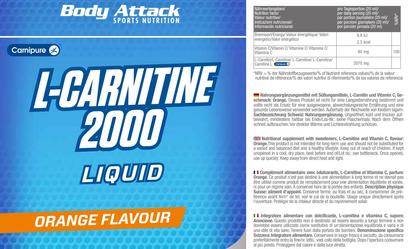 Body Attack L-Carnitin Liquid (1000 ml)